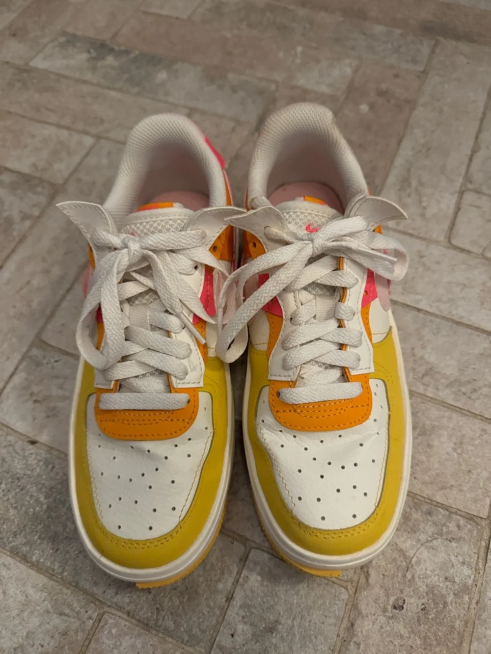 Nike Air Force 1 Fontanka sunrise pink orange sneakers sz7 womens - Picture 2 of 6